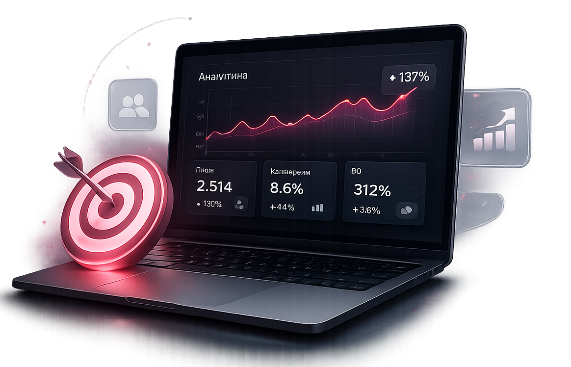Dashboard аналитики на ноутбуке